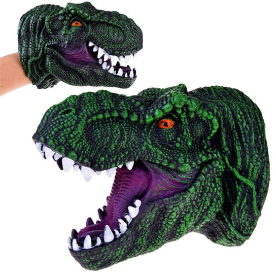 Dinozaur T-REX Rękawica Gumowa Pacynka na rękę Głowa dinozaura ZA4757 Inna marka