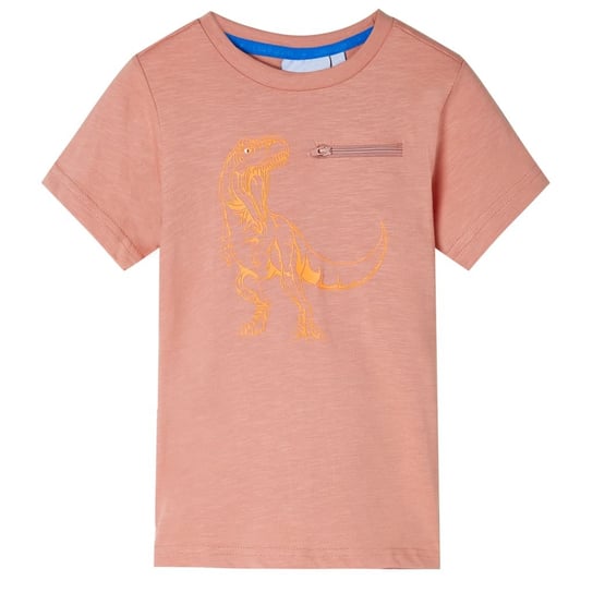 Dinozaur T-shirt 140 jasnopomarańczowy 100% bawełn Zakito Europe