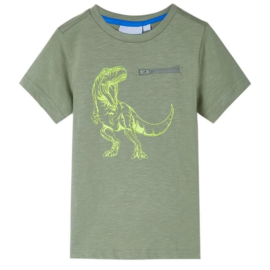 Dinozaur T-shirt dziecięcy 100% bawełna jasne khak Zakito Europe