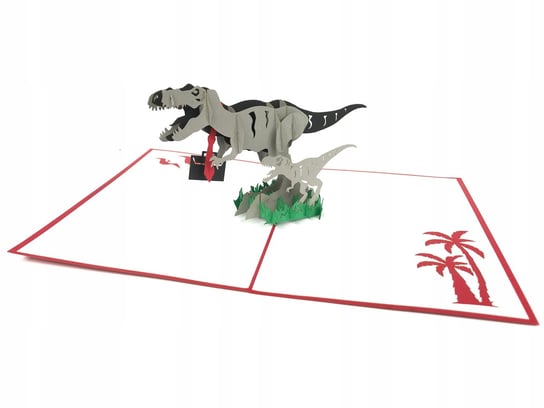 Dinozaur Trex Tata, Kartka 3d GrandGift Dzień Ojca GrandGift