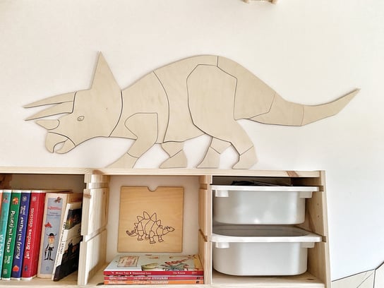 Dinozaur Triceratops dekoracja ścienna origami Rozmiar S Cut It Now