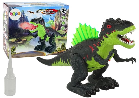 Dinozaur Zieje Ogniem Para Wodna Świeci Na Baterie Zielony Lean Toys