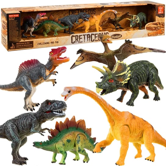 Dinozaury Duży Zestaw Figurek Ruchome Figurki Dinozaur x 6 Park dla Dzieci KRUZZEL Kruzzel