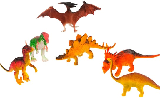 Dinozaury Zestaw 6 Szt Figurki Różne Wzory Gumowe Inna marka