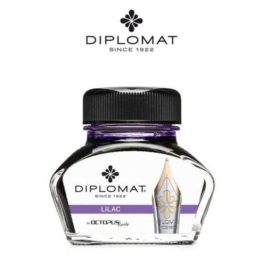 Diplomat, Atrament do piór wiecznych w kałamarzu, Liliowy, 30 ml Diplomat