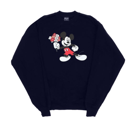 Disney Bluza Damska W Kwiaty Z Myszką Miki (M / Granatowy) Disney