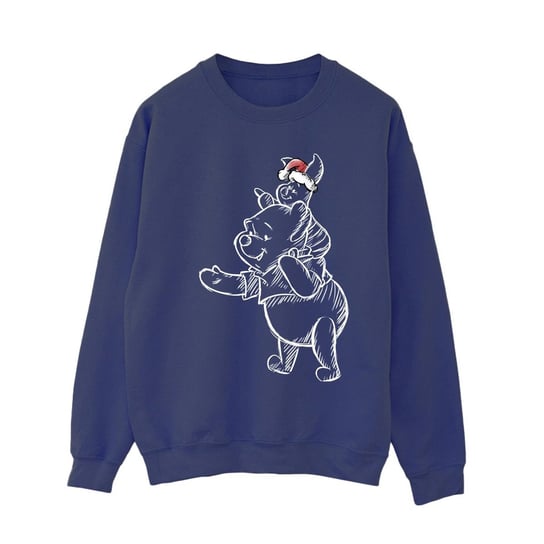 Disney Damska Bluza Świąteczna Z Prosiaczkiem Z Kubusia Puchatka (XXL (193cm) / Granatowy) Disney