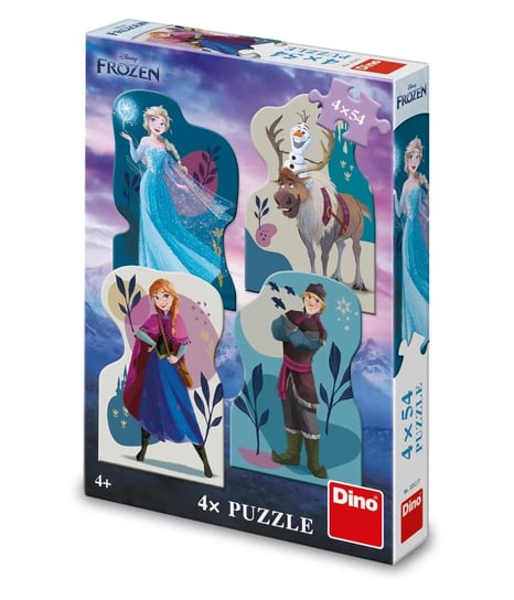 Disney Frozen Kraina Lodu Puzzle konturowe 4 x 54 elementy dzieci 4+ oryginalne wysoka jakość Dino Toys