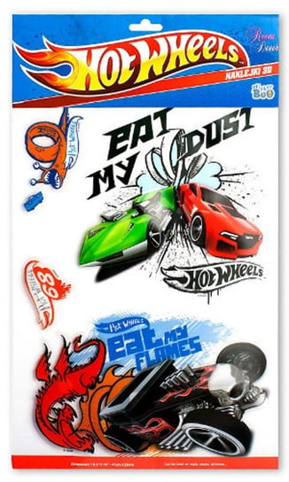 Disney, Hot Wheels 3D, Dekoracja ścienna Stickerboo