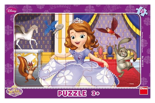 Disney Junior Jej Wysokość Zosia Puzzle ramkowe 15 el. wymiary obrazka 25 x 15 cm wiek dziecka 3+ idealne na prezent Dino Toys