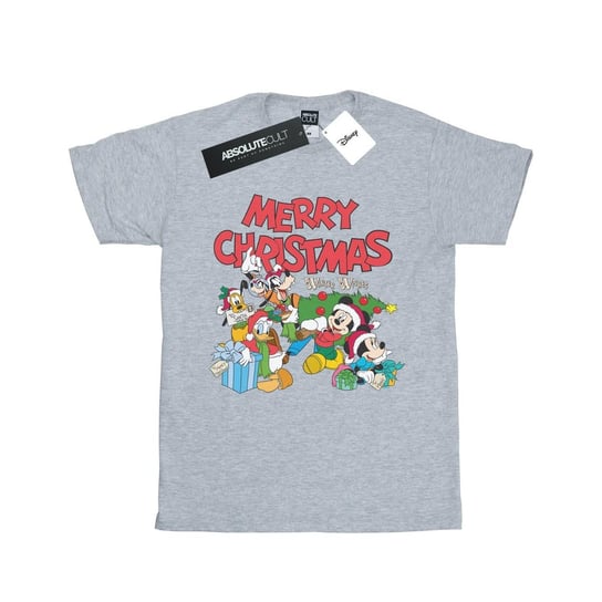 Disney Koszulka Damska / Damska Mickey And Friends Winter Wishes Cotton Boyfriend T-Shirt (L / Jasnoszary) Disney