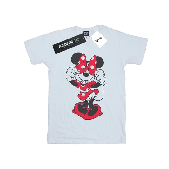 Disney Koszulka Damska / Damska Minnie Mouse Bow Eyes Cotton Boyfriend T-Shirt (S (52-55 Cm) / Ciepły Biały) Disney