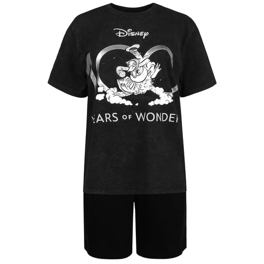 Disney męska piżama na krótki rękaw, letnia piżama czarno-szara, bawełniana OEKO-TEX L Disney