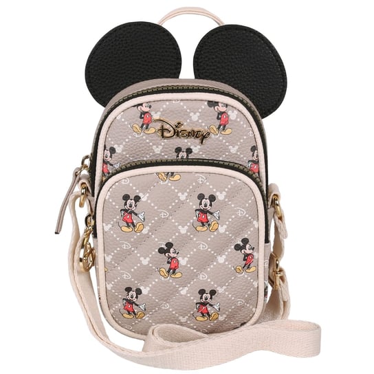 DISNEY Myszka Mickey Beżowa mini torebka, saszetka na pasku 17x11x5 cm Disney