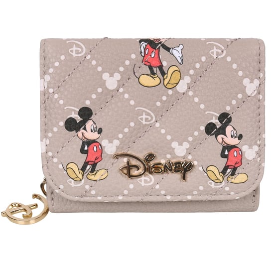 DISNEY Myszka Mickey Beżowy, mały portfel na zamek 11x8 cm Disney