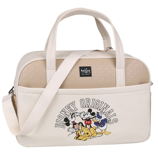 Disney Myszka Mickey I Przyjaciele Beżowa Torba Podróżna Wytłaczana, Duża, Pojemna 48X32X16 Cm Uniwersalny Disney