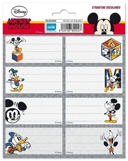 Disney Myszka Mickey - naklejki na zeszyt 4x8 cm Disney