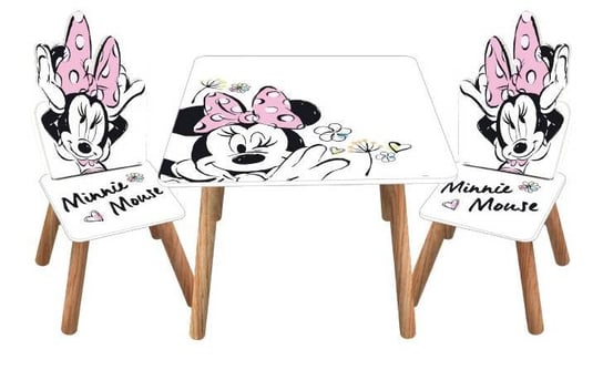 Disney Myszka Minnie Miki Mini Biały Stół Stolik Krzesła MPMAX