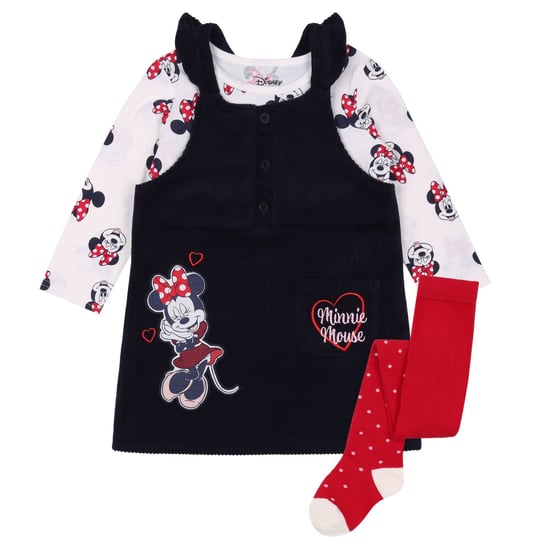 Disney Myszka Minnie Zestaw niemowlęcy sukienka, bluzka, rajstopy, dla dziewczynki 18-24 m 92 cm Disney