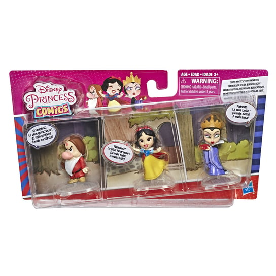 Disney Princess, zestaw Story Moments 3-Pak mini lalka Śnieżka, Grumpy i Zła Królowa E7407 Hasbro