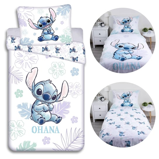 DISNEY Stitch Bawełniana, dwustronna pościel dziecięca, dla dziewczynki, na zamek, 100% bawełna, 140x200cm OEKO-TEX Disney