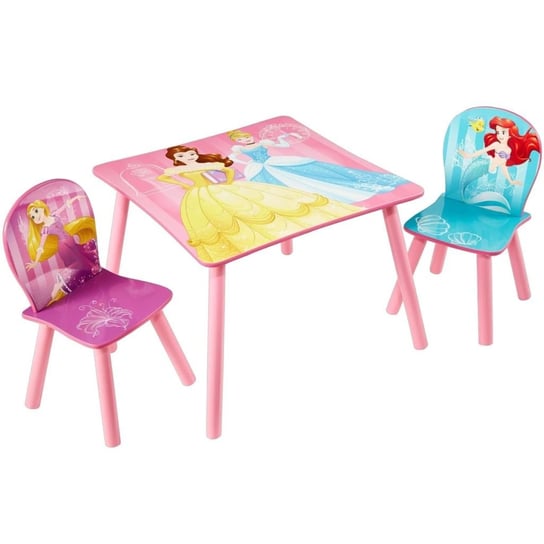 Disney, Stolik i 2 krzesła z księżniczkami, 45x63x63 cm, Różowy Disney