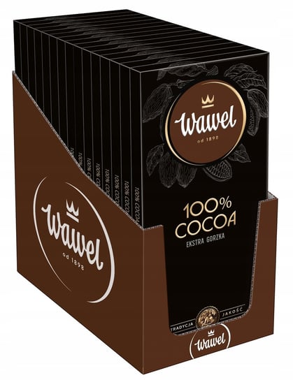 Display Tabliczka Gorzka Ekstra Premium 100% cocoa Wawel 80g x 15 sztuk Wawel