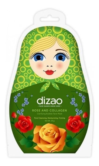 Dizao, musująca maska oczyszczająca z ekstraktem z róży i kolagenem w płachcie, 25 g Dizao
