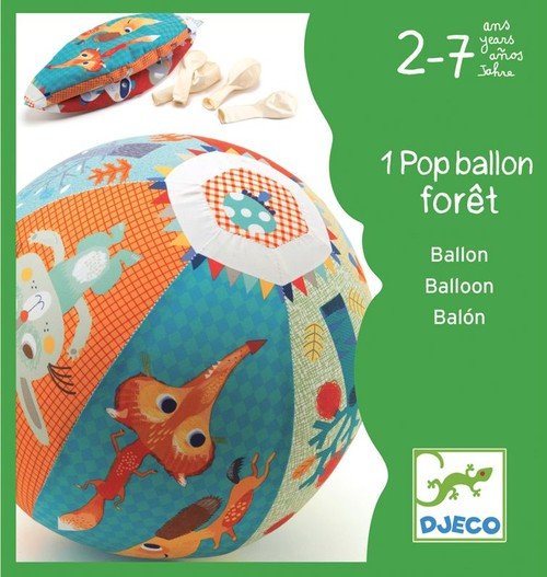 Djeco, Forest ball, Materiałowa piłka z zestawem balonów Djeco