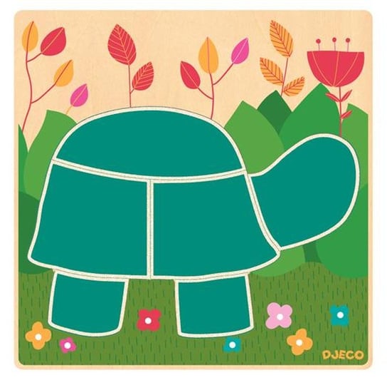 Djeco, puzzle drewniane Kolorowy żółw, DJ01491 Djeco