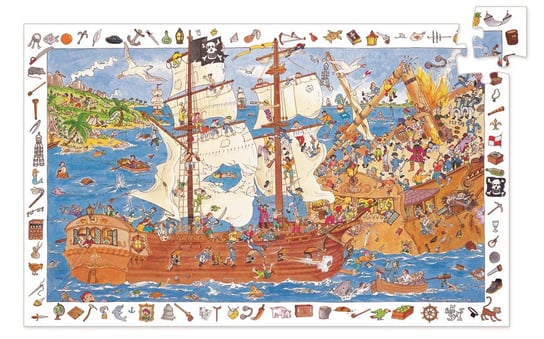 Djeco, puzzle, Piraci - Puzzle Obserwacyjne, 100 el. Djeco