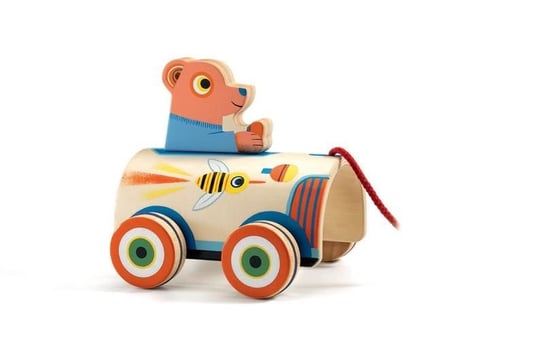 Djeco, zabawka do Ciągnięcia Niedźwiedź w Samochodzie Rolimax Djeco