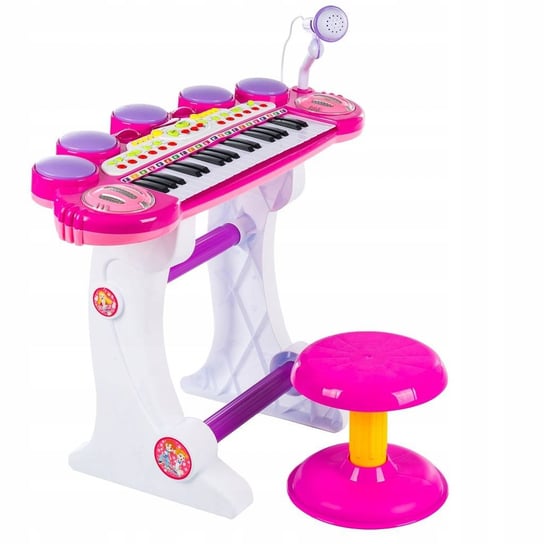 DK, Keyboard z krzesełkiem i mikrofonem, różowy DK