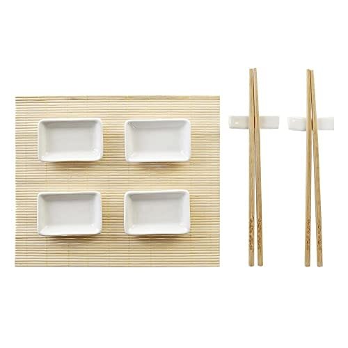 Dkd Home Decor Zestaw Sushi Standardowy - Naturalny Biały Bambus, 28X22X2,5 Cm DKD Home Decor
