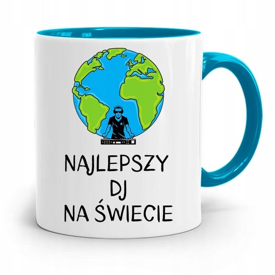 DLA DJA MUZYKA KUBEK BŁĘKITNY NAJLEPSZY NA ŚWIECIE z Nadrukiem ze Zdjęciem PoliDraw