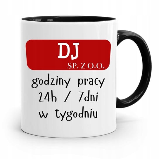 DLA DJA MUZYKA KUBEK CZARNY DJ SP. Z. O.O. PREZENT z Nadrukiem ze Zdjęciem PoliDraw