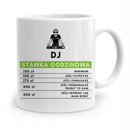 DLA DJA MUZYKA KUBEK DJ STAWKA GODZINOWA PREZENT z Nadrukiem ze Zdjęciem PoliDraw