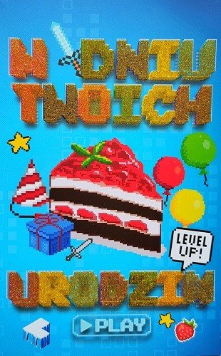 Dla Dziecka Kartka urodzinowa Minecraft 2K96 yeku