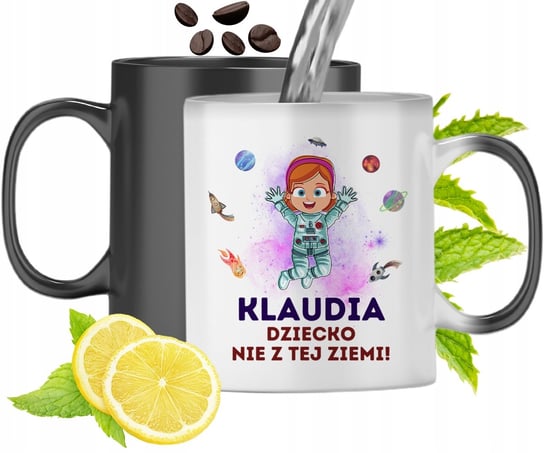 Dla Klaudii Kubek Magiczny Córki Dziecka Prezent z Nadrukiem ze Zdjęciem PoliDraw