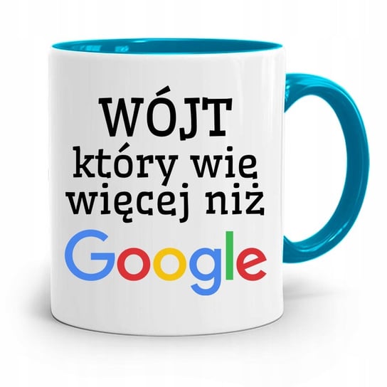 DLA WÓJTA KUBEK BŁĘKITNY PREZENT WIE WIĘCEJ z Nadrukiem ze Zdjęciem PoliDraw