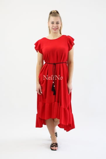 Długa sukienka z odkrytymi plecami Ella czerwona UNI Nelino