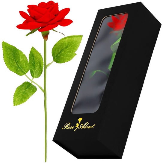 Długa wieczna róża czerwona 27 cm w pudełku Springos