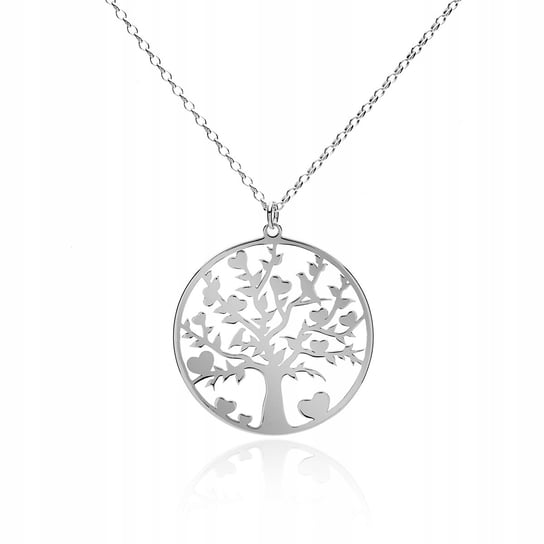 Długi naszyjnik kółko drzewo srebrny Astyle