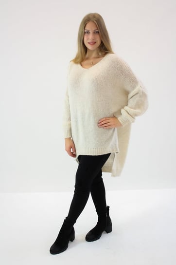 Długi sweter oversize Monika Beżowy UNI Nelino