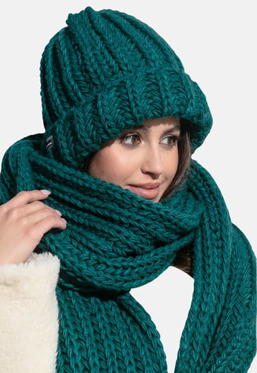Długi szal o grubym splocie chunky knit zielony / Fobya Inna marka
