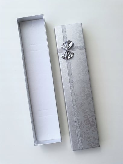 długie pudełko srebrne ozdobne opakowanie prezent Inny producent