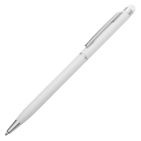 Długopis aluminiowy Touch Tip, biały, 20 sztuk UPOMINKARNIA