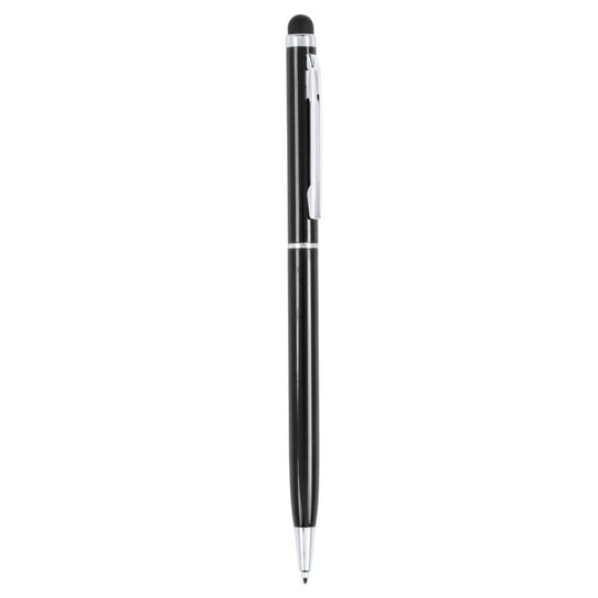 Długopis aluminiowy z touch penem, kolor czarny, wymiary Ø0,8 x 13,6 cm HelloShop