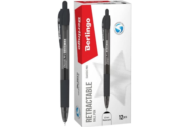 Długopis automatyczny Berlingo Classic Pro grip 0,7mm czarny 12 sztuk Berlingo