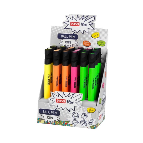Długopis automatyczny, Easy Join, 24 sztuki, mix kolorów easy flow